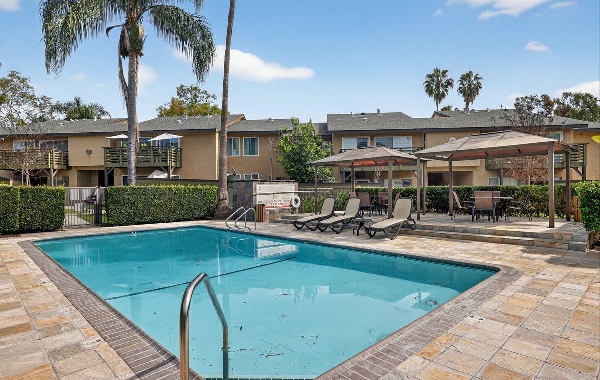 Community pool and lounge area